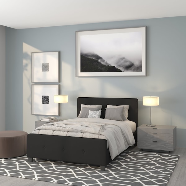 Flash Furniture Platform Bed, Tribeca, Full, Black HG-22-GG - main